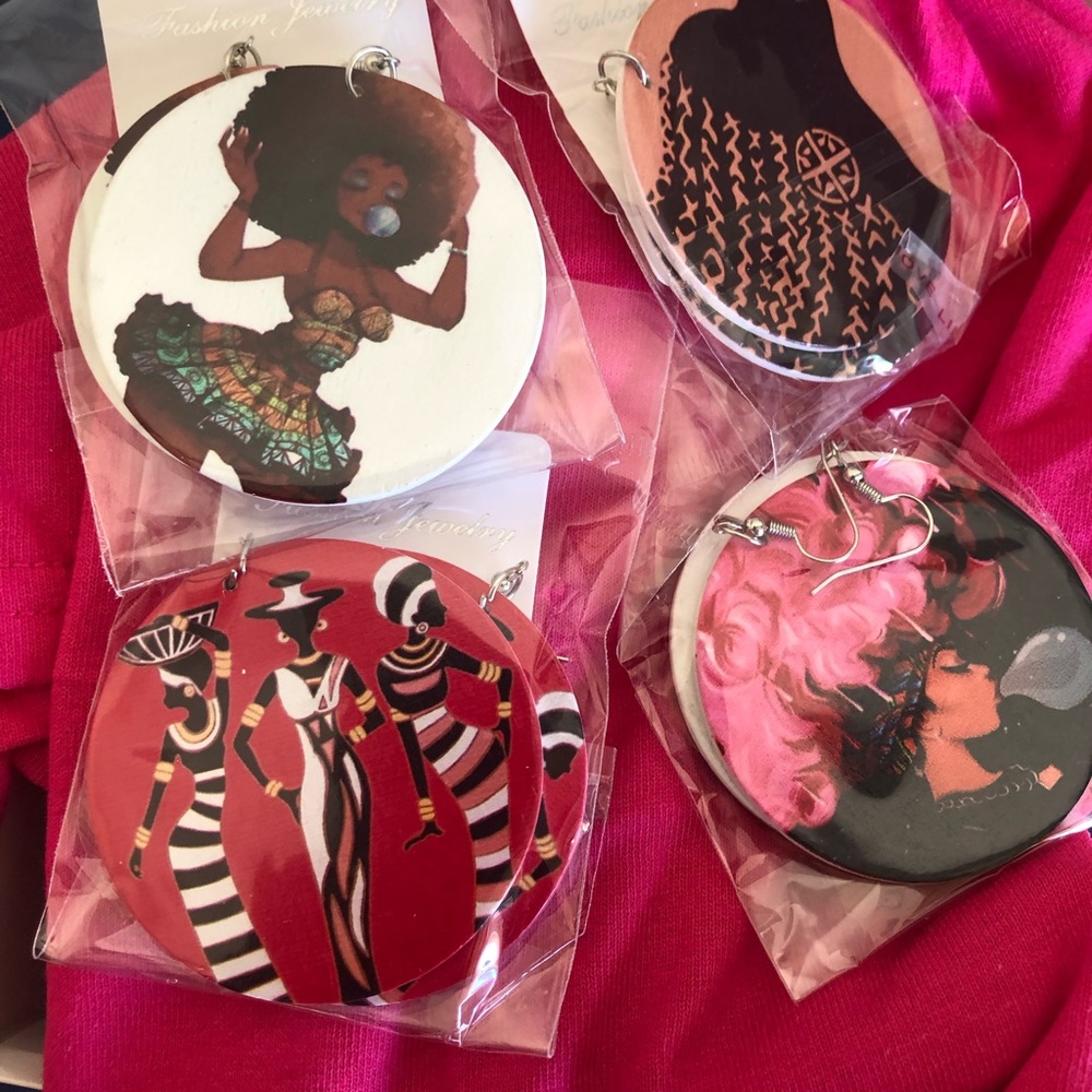 Wood Black Girl Magic Earrings